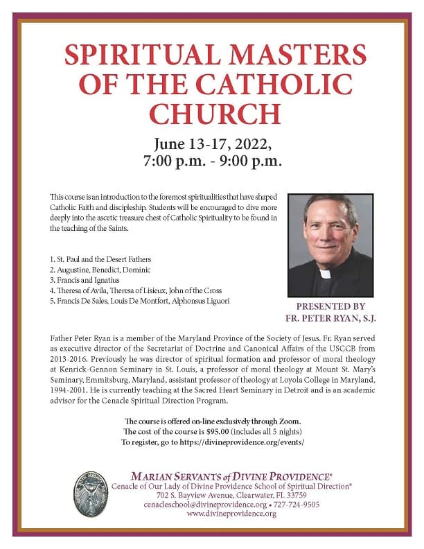 Spiritual Masters of Catholic Church - June 13-17, 2022