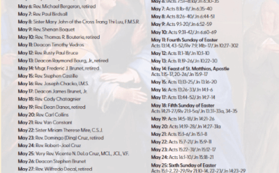 MSOW Priest Schedule